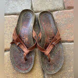 Teva Brown Leather Sandals with Sturdy Sole